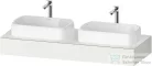 Duravit QATEGO 140x55 cm-es mosdópult, 2 db mosdó kivágással, mosdó és csaptelep nélkül, szupermatt fehér QA4805084840000