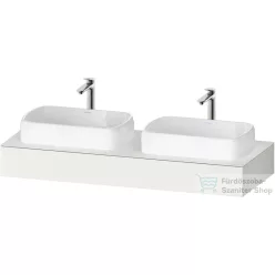   Duravit QATEGO 140x55 cm-es mosdópult, 2 db mosdó kivágással, mosdó és csaptelep nélkül, szupermatt fehér QA4805084840000