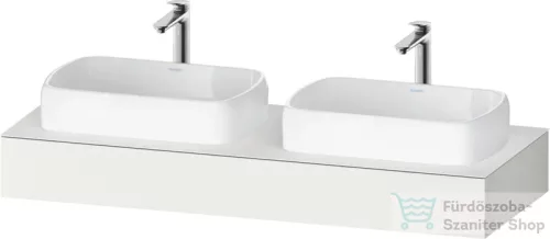 Duravit QATEGO 140x55 cm-es mosdópult, 2 db mosdó kivágással, mosdó és csaptelep nélkül, szupermatt fehér QA4805084840000