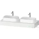 Duravit QATEGO 140x55 cm-es mosdópult, 2 db mosdó kivágással, mosdó és csaptelep nélkül, szupermatt fehér QA4805084840000