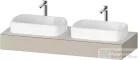 Duravit QATEGO 140x55 cm-es mosdópult, 2 db mosdó kivágással, mosdó és csaptelep nélkül, matt taupe QA4805091910000