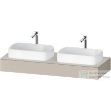   Duravit QATEGA 140x55 cm-es mosdópult, 2 db mosdó kivágással, mosdó és csaptelep nélkül, matt taupe QA4805091910000