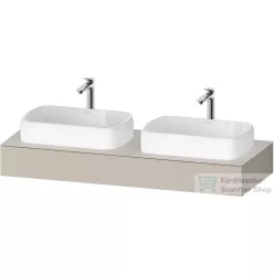   Duravit QATEGO 140x55 cm-es mosdópult, 2 db mosdó kivágással, mosdó és csaptelep nélkül, matt taupe QA4805091910000