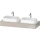 Duravit QATEGO 140x55 cm-es mosdópult, 2 db mosdó kivágással, mosdó és csaptelep nélkül, matt taupe QA4805091910000