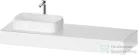 Duravit QATEGO 160x55 cm-es mosdópult, 1 bal oldali mosdó kivágással, mosdó és csaptelep nélkül, matt fehér QA4806018180000
