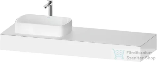 Duravit QATEGO 160x55 cm-es mosdópult, 1 bal oldali mosdó kivágással, mosdó és csaptelep nélkül, matt fehér QA4806018180000
