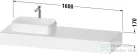 Duravit QATEGO 160x55 cm-es mosdópult, 1 bal oldali mosdó kivágással, mosdó és csaptelep nélkül, matt fehér QA4806018180000
