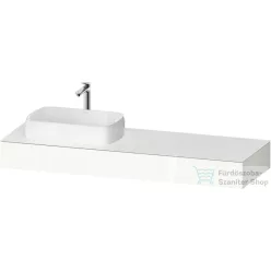   Duravit QATEGO 160x55 cm-es mosdópult, 1 bal oldali mosdó kivágással, mosdó és csaptelep nélkül, fényes fehér QA4806022220000