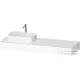 Duravit QATEGO 160x55 cm-es mosdópult, 1 bal oldali mosdó kivágással, mosdó és csaptelep nélkül, fényes fehér QA4806022220000