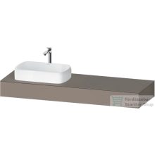   Duravit QATEGA 160x55 cm-es mosdópult, 1 bal oldali mosdó kivágással, mosdó és csaptelep nélkül, matt bazalt QA4806043430000