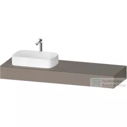   Duravit QATEGO 160x55 cm-es mosdópult, 1 bal oldali mosdó kivágással, mosdó és csaptelep nélkül, matt bazalt QA4806043430000