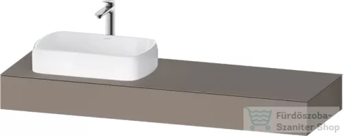 Duravit QATEGO 160x55 cm-es mosdópult, 1 bal oldali mosdó kivágással, mosdó és csaptelep nélkül, matt bazalt QA4806043430000
