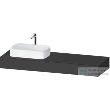  Duravit QATEGA 160x55 cm-es mosdópult, 1 bal oldali mosdó kivágással, mosdó és csaptelep nélkül, matt grafit QA4806049490000