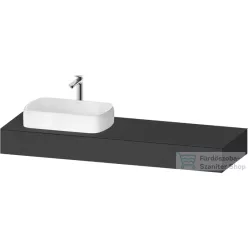   Duravit QATEGO 160x55 cm-es mosdópult, 1 bal oldali mosdó kivágással, mosdó és csaptelep nélkül, matt grafit QA4806049490000