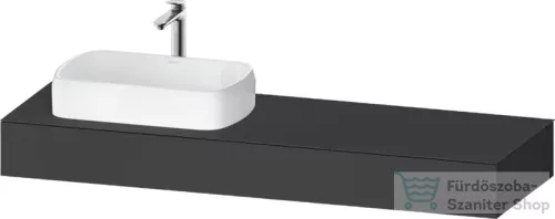 Duravit QATEGO 160x55 cm-es mosdópult, 1 bal oldali mosdó kivágással, mosdó és csaptelep nélkül, matt grafit QA4806049490000