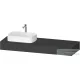 Duravit QATEGO 160x55 cm-es mosdópult, 1 bal oldali mosdó kivágással, mosdó és csaptelep nélkül, matt grafit QA4806049490000