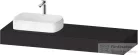Duravit QATEGO 160x55 cm-es mosdópult, 1 bal oldali mosdó kivágással, mosdó és csaptelep nélkül, szupermatt grafit QA4806080800000