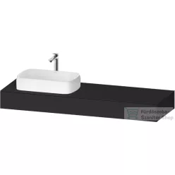   Duravit QATEGO 160x55 cm-es mosdópult, 1 bal oldali mosdó kivágással, mosdó és csaptelep nélkül, szupermatt grafit QA4806080800000