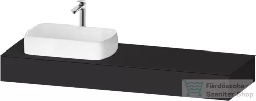 Duravit QATEGO 160x55 cm-es mosdópult, 1 bal oldali mosdó kivágással, mosdó és csaptelep nélkül, szupermatt grafit QA4806080800000