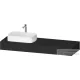 Duravit QATEGO 160x55 cm-es mosdópult, 1 bal oldali mosdó kivágással, mosdó és csaptelep nélkül, szupermatt grafit QA4806080800000