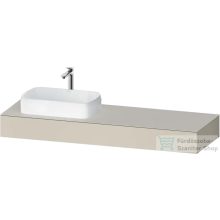   Duravit QATEGA 160x55 cm-es mosdópult, 1 bal oldali mosdó kivágással, mosdó és csaptelep nélkül, szupermatt taupe QA4806083830000