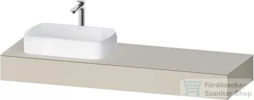 Duravit QATEGO 160x55 cm-es mosdópult, 1 bal oldali mosdó kivágással, mosdó és csaptelep nélkül, szupermatt taupe QA4806083830000