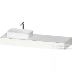   Duravit QATEGO 160x55 cm-es mosdópult, 1 bal oldali mosdó kivágással, mosdó és csaptelep nélkül, szupermatt fehér QA4806084840000