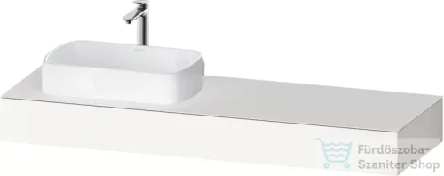 Duravit QATEGO 160x55 cm-es mosdópult, 1 bal oldali mosdó kivágással, mosdó és csaptelep nélkül, szupermatt fehér QA4806084840000