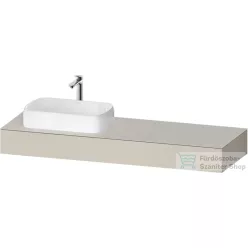   Duravit QATEGO 160x55 cm-es mosdópult, 1 bal oldali mosdó kivágással, mosdó és csaptelep nélkül, matt taupe QA4806091910000