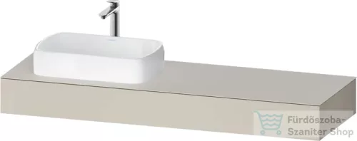 Duravit QATEGO 160x55 cm-es mosdópult, 1 bal oldali mosdó kivágással, mosdó és csaptelep nélkül, matt taupe QA4806091910000