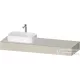 Duravit QATEGO 160x55 cm-es mosdópult, 1 bal oldali mosdó kivágással, mosdó és csaptelep nélkül, matt taupe QA4806091910000