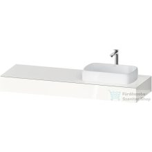   Duravit QATEGA 160x55 cm-es mosdópult, 1 jobb oldali mosdó kivágással, mosdó és csaptelep nélkül, fényes fehér QA4807022220000