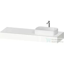  Duravit QATEGO 160x55 cm-es mosdópult, 1 jobb oldali mosdó kivágással, mosdó és csaptelep nélkül, fényes fehér QA4807022220000