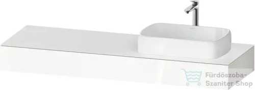 Duravit QATEGO 160x55 cm-es mosdópult, 1 jobb oldali mosdó kivágással, mosdó és csaptelep nélkül, fényes fehér QA4807022220000