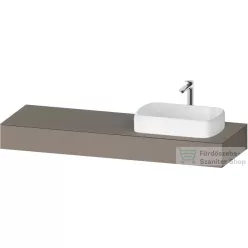   Duravit QATEGO 160x55 cm-es mosdópult, 1 jobb oldali mosdó kivágással, mosdó és csaptelep nélkül, matt bazalt QA4807043430000