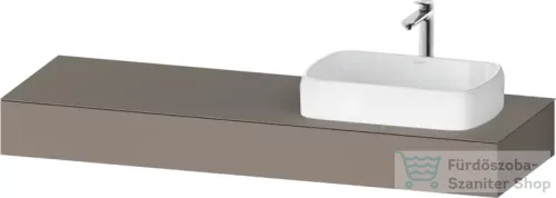 Duravit QATEGO 160x55 cm-es mosdópult, 1 jobb oldali mosdó kivágással, mosdó és csaptelep nélkül, matt bazalt QA4807043430000