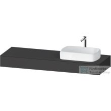   Duravit QATEGA 160x55 cm-es mosdópult, 1 jobb oldali mosdó kivágással, mosdó és csaptelep nélkül, matt grafit QA4807049490000
