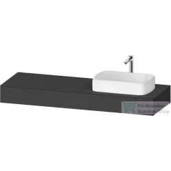   Duravit QATEGO 160x55 cm-es mosdópult, 1 jobb oldali mosdó kivágással, mosdó és csaptelep nélkül, matt grafit QA4807049490000