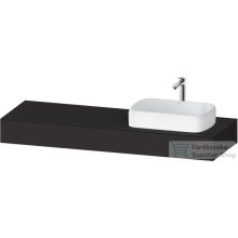   Duravit QATEGA 160x55 cm-es mosdópult, 1 jobb oldali mosdó kivágással, mosdó és csaptelep nélkül, szupermatt grafit QA4807080800000