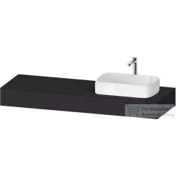   Duravit QATEGO 160x55 cm-es mosdópult, 1 jobb oldali mosdó kivágással, mosdó és csaptelep nélkül, szupermatt grafit QA4807080800000