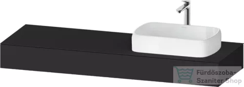 Duravit QATEGO 160x55 cm-es mosdópult, 1 jobb oldali mosdó kivágással, mosdó és csaptelep nélkül, szupermatt grafit QA4807080800000