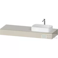   Duravit QATEGO 160x55 cm-es mosdópult, 1 jobb oldali mosdó kivágással, mosdó és csaptelep nélkül, szupermatt taupe QA4807083830000