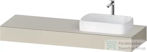 Duravit QATEGO 160x55 cm-es mosdópult, 1 jobb oldali mosdó kivágással, mosdó és csaptelep nélkül, szupermatt taupe QA4807083830000