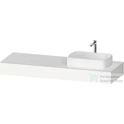   Duravit QATEGO 160x55 cm-es mosdópult, 1 jobb oldali mosdó kivágással, mosdó és csaptelep nélkül, szupermatt fehér QA4807084840000