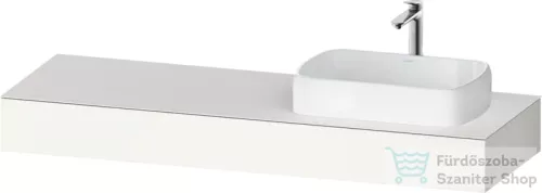 Duravit QATEGO 160x55 cm-es mosdópult, 1 jobb oldali mosdó kivágással, mosdó és csaptelep nélkül, szupermatt fehér QA4807084840000