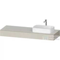   Duravit QATEGO 160x55 cm-es mosdópult, 1 jobb oldali mosdó kivágással, mosdó és csaptelep nélkül, matt taupe QA4807091910000