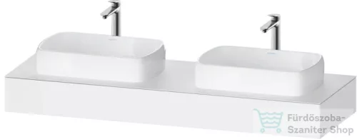 Duravit QATEGO 160x55 cm-es mosdópult, 2 db mosdó kivágással, mosdó és csaptelep nélkül, matt fehér QA4808018180000