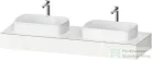 Duravit QATEGO 160x55 cm-es mosdópult, 2 db mosdó kivágással, mosdó és csaptelep nélkül, fényes fehér QA4808022220000