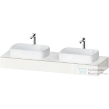   Duravit QATEGA 160x55 cm-es mosdópult, 2 db mosdó kivágással, mosdó és csaptelep nélkül, fényes fehér QA4808022220000