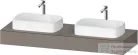 Duravit QATEGO 160x55 cm-es mosdópult, 2 db mosdó kivágással, mosdó és csaptelep nélkül, matt bazalt QA4808043430000